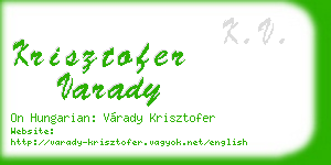 krisztofer varady business card